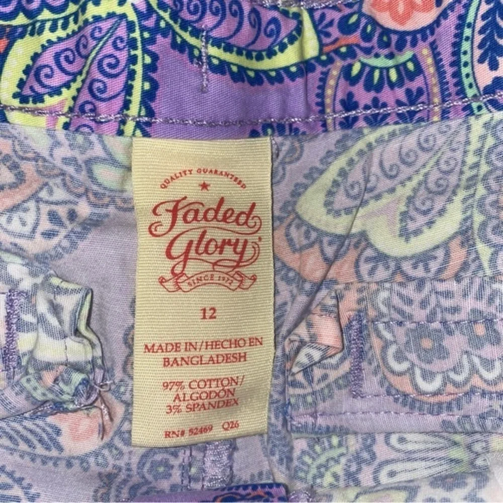 Faded Glory shorts purple butterfly size‎ 12